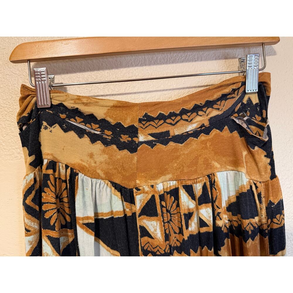 Free People Movement Boho Brown & Blue Printed Wide Leg Flowing Yoga Pants Med - Picture 11 of 13